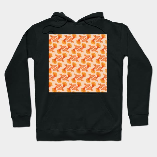Golden Fish Pattern Hoodie by rnmarts